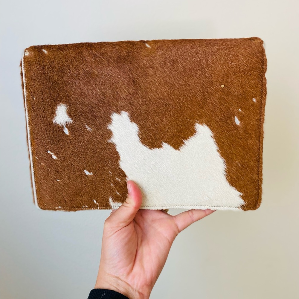 Vintage Cow Hide Clutch Purse